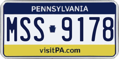 PA license plate MSS9178