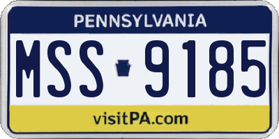 PA license plate MSS9185
