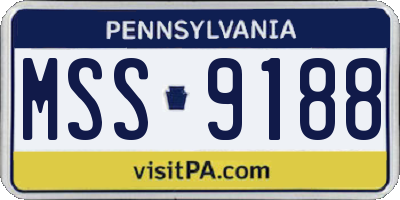 PA license plate MSS9188