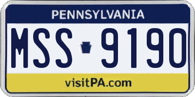 PA license plate MSS9190