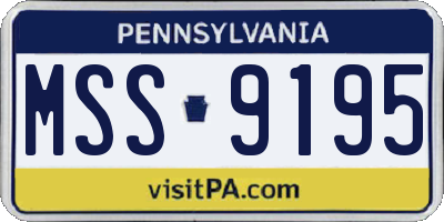 PA license plate MSS9195