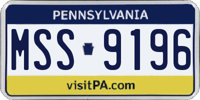 PA license plate MSS9196