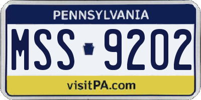 PA license plate MSS9202
