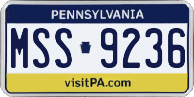 PA license plate MSS9236