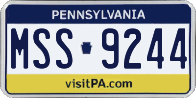 PA license plate MSS9244