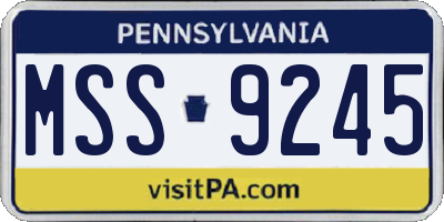 PA license plate MSS9245