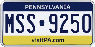 PA license plate MSS9250