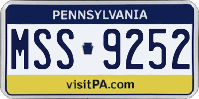 PA license plate MSS9252