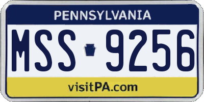 PA license plate MSS9256