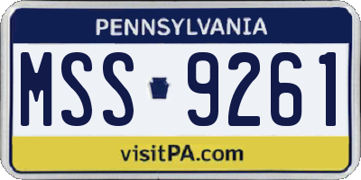 PA license plate MSS9261