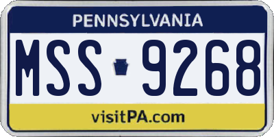 PA license plate MSS9268