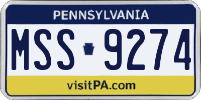 PA license plate MSS9274