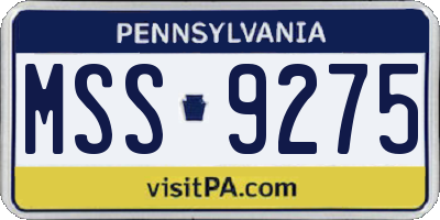 PA license plate MSS9275