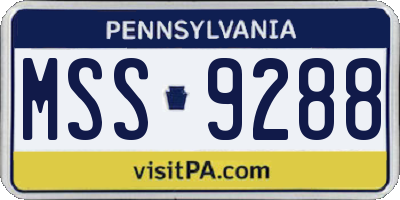 PA license plate MSS9288