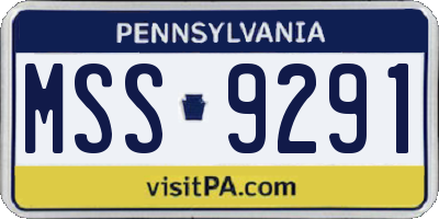 PA license plate MSS9291