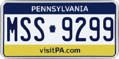 PA license plate MSS9299