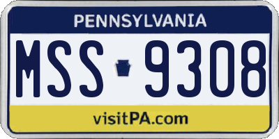 PA license plate MSS9308