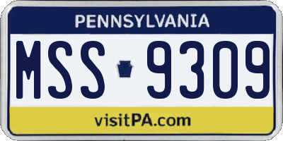 PA license plate MSS9309
