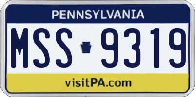 PA license plate MSS9319