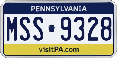 PA license plate MSS9328
