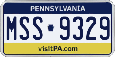 PA license plate MSS9329