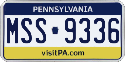 PA license plate MSS9336