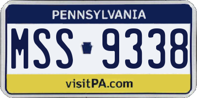 PA license plate MSS9338