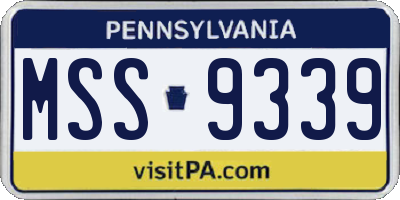 PA license plate MSS9339