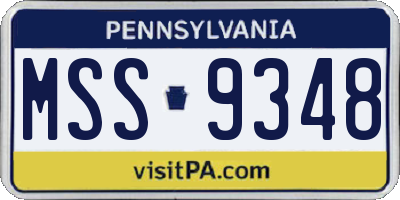PA license plate MSS9348