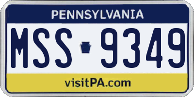 PA license plate MSS9349
