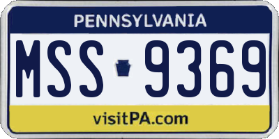 PA license plate MSS9369