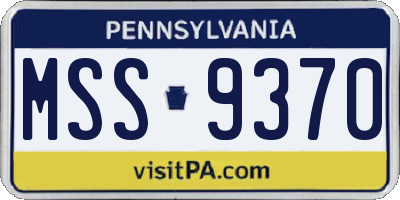 PA license plate MSS9370