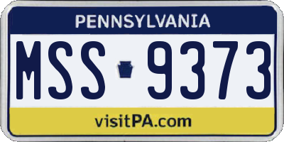 PA license plate MSS9373