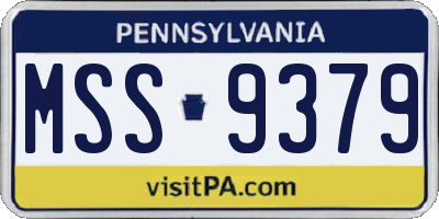 PA license plate MSS9379