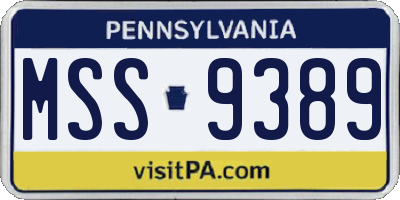 PA license plate MSS9389