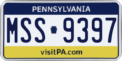 PA license plate MSS9397