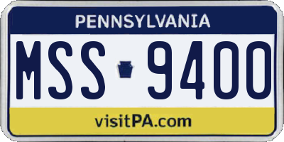 PA license plate MSS9400