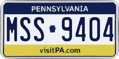 PA license plate MSS9404