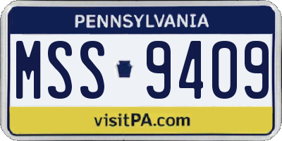 PA license plate MSS9409