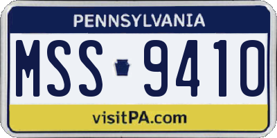 PA license plate MSS9410