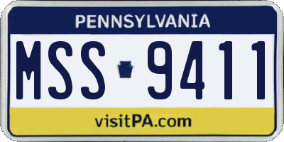 PA license plate MSS9411