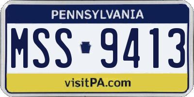 PA license plate MSS9413