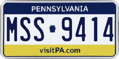 PA license plate MSS9414