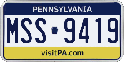 PA license plate MSS9419