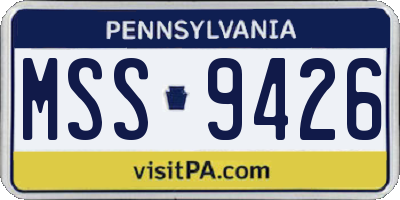PA license plate MSS9426