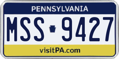 PA license plate MSS9427