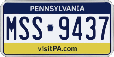 PA license plate MSS9437