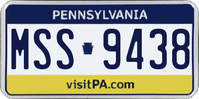 PA license plate MSS9438