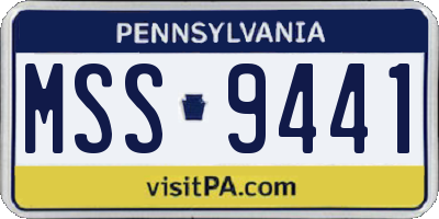 PA license plate MSS9441
