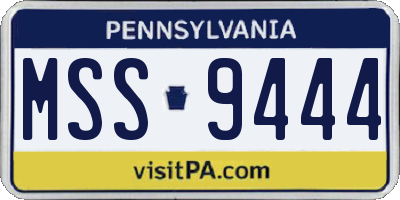 PA license plate MSS9444